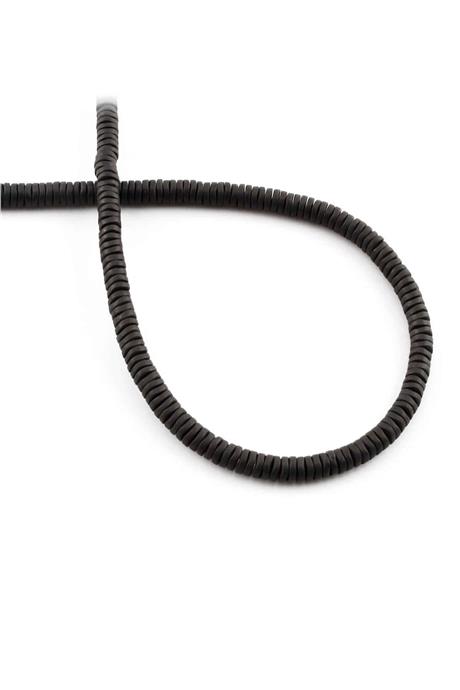 Hematite Natural Stone Matte Black 4x1mm String Of Beads