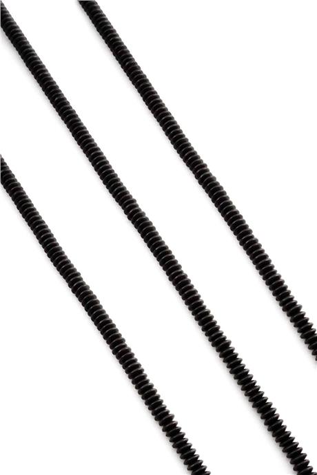 Hematit Taşı Rondela Kesim Mat Siyah 4x1mm Doğal Taş Dizi