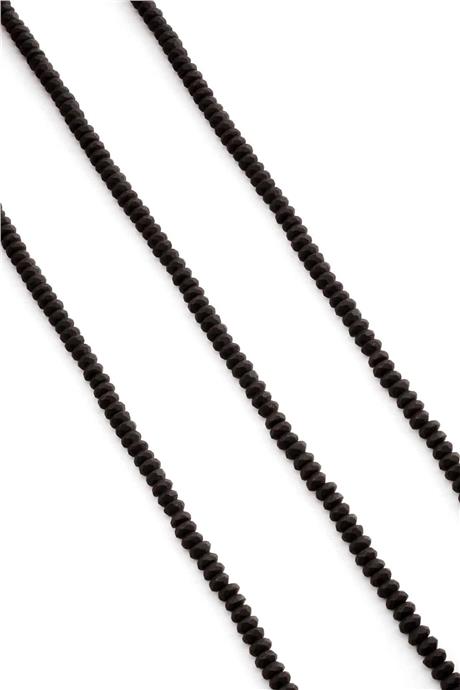 Hematite Natural Stone Matte Black 4x2mm String Of Beads