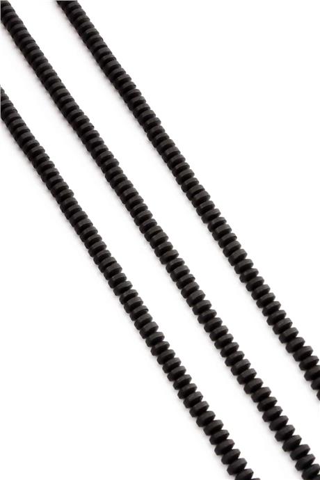 Hematit Taşı Rondela Kesim Mat Siyah 4x2mm Doğal Taş Dizi