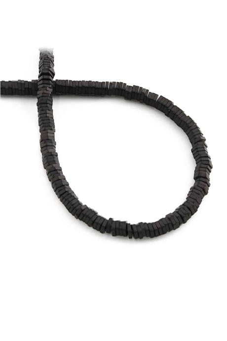 Hematite Natural Stone Matte Black 5x1mm String Of Beads