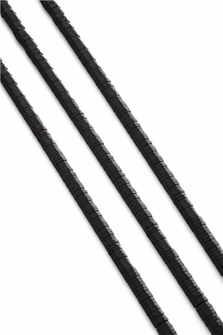 Hematite Natural Stone Matte Black 5x1mm String Of Beads