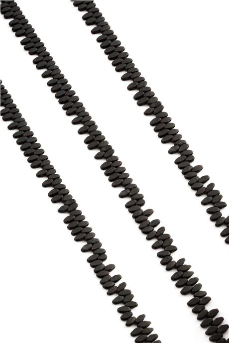 Hematite Natural Stone Matte Black 5x2mm String Of Beads