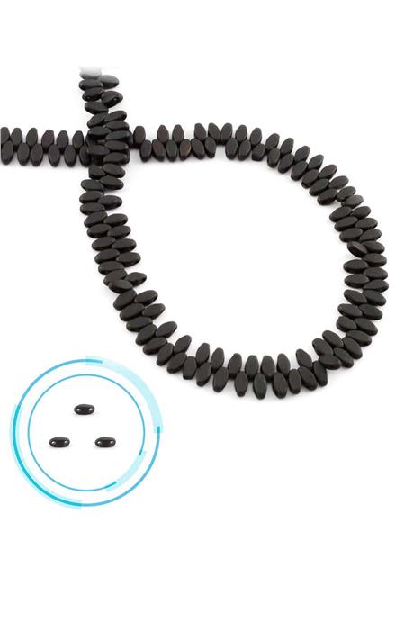 Hematite Natural Stone Matte Black 5x2mm String Of Beads