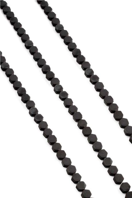 Hematite Natural Stone Matte Black 5x5mm String Of Beads