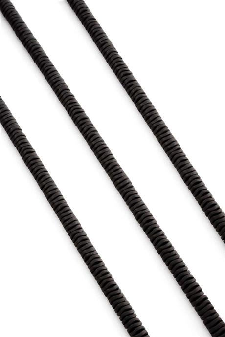 Hematite Natural Stone Matte Black 6x1mm String Of Beads