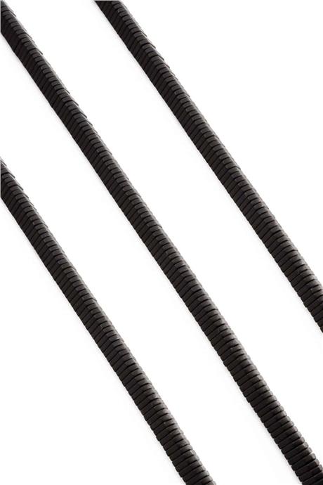 Hematit Taşı Üçgen Rondela Kesim Mat Siyah 6x2mm Doğal Taş Dizi
