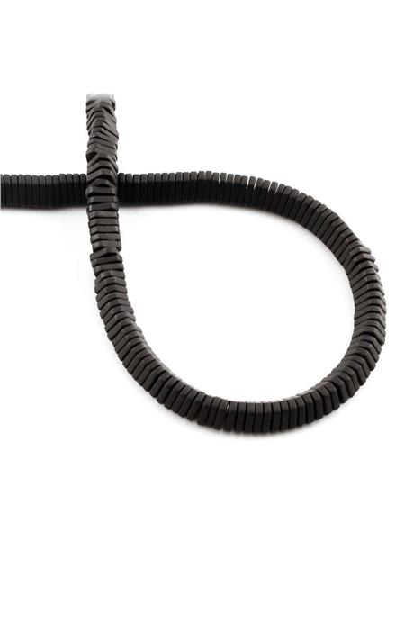 Hematit Taşı Üçgen Rondela Kesim Mat Siyah 6x2mm Doğal Taş Dizi