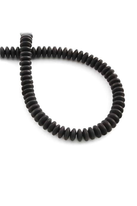 Hematite Natural Stone Matte Black 6x2mm String Of Beads