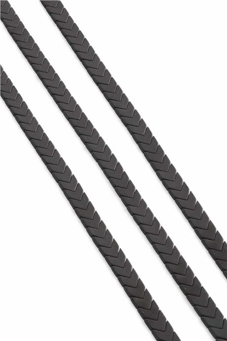 Hematite Natural Stone Matte Black 6x3mm String Of Beads