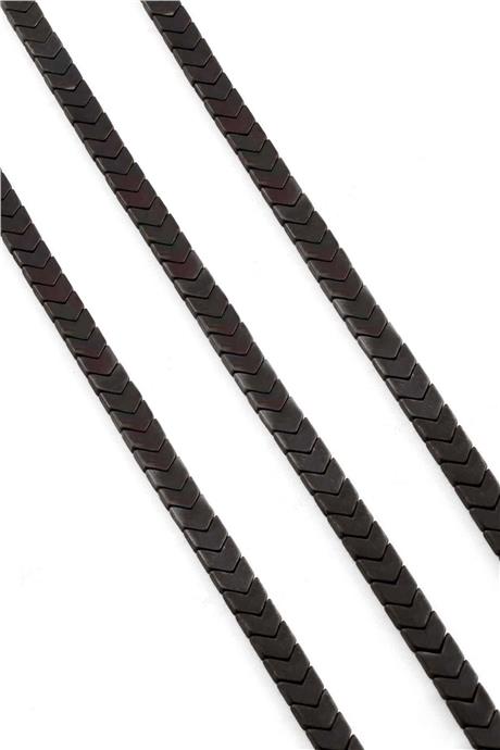 Hematite Natural Stone Matte Black 6x3mm String Of Beads