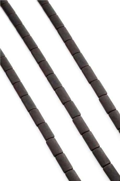 Hematite Natural Stone Matte Black 7x13mm String Of Beads
