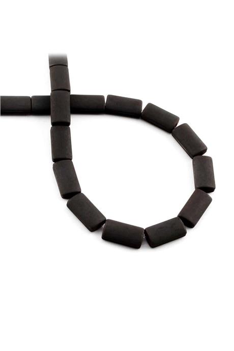 Hematite Natural Stone Matte Black 7x13mm String Of Beads