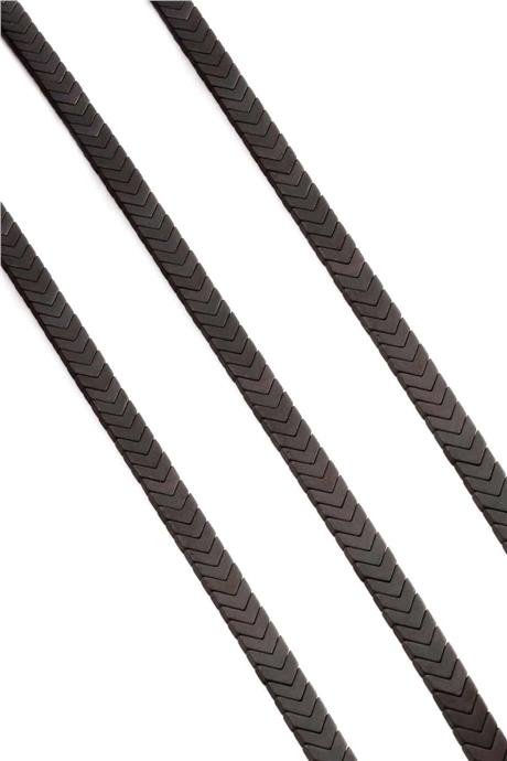 Hematite Natural Stone Matte Black 7x2mm String Of Beads
