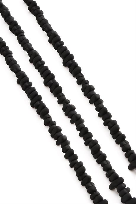 Hematite Natural Stone Matte Black Amorphous Cut 6x7mm String Of Beads