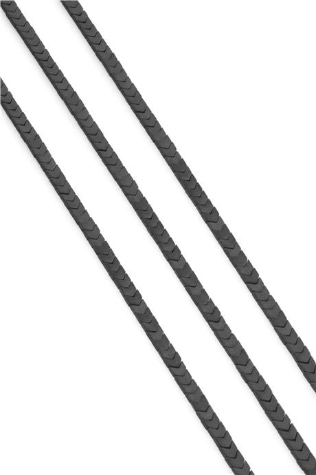 Hematit Taşı Çavuş Kesim Mat Siyah 4x2mm Doğal Taş Dizi