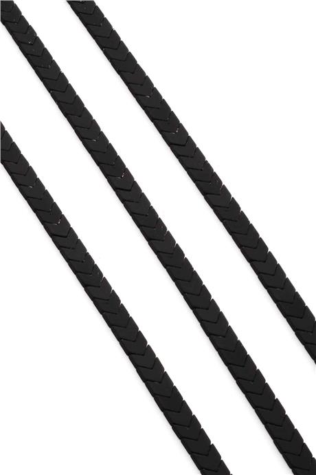 Hematite Natural Stone Matte Black Sergeant Cut 6x3mm String Of Beads