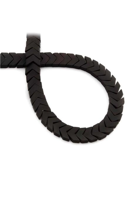 Hematit Taşı Çavuş Kesim Mat Siyah 8x3mm Doğal Taş Dizi