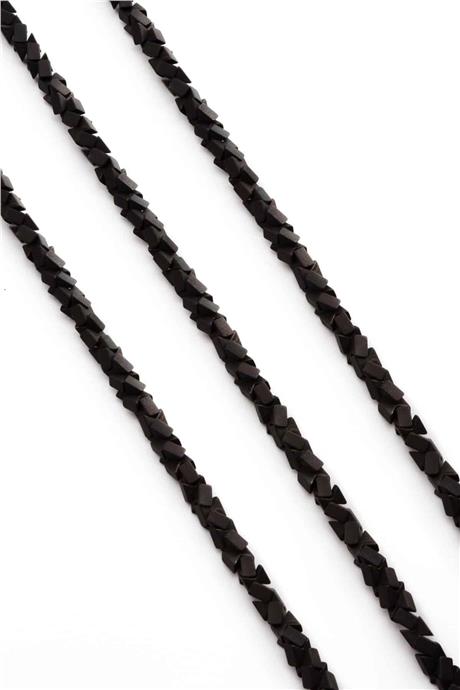 Hematite Natural Stone Matte Black Bow Cut 7x7mm String Of Beads