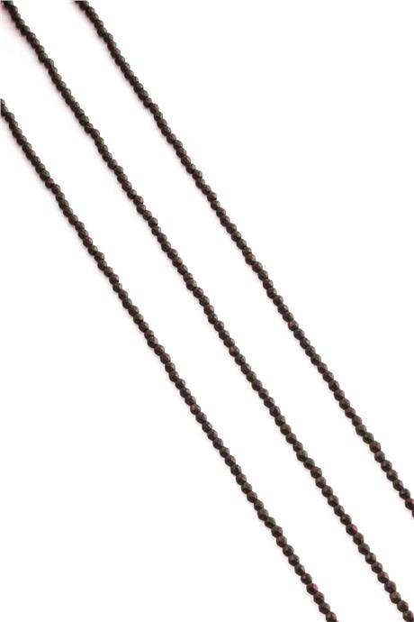 Hematite Natural Stone Matte Black Rainbow Facet Cut 2mm String Of Beads