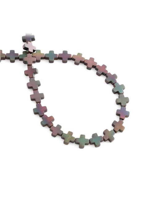 Hematit Doğal Taş Mat Siyah Artı Kesim 8mm Dizi [AA]