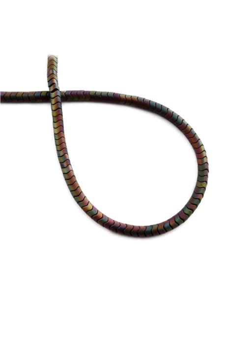 Hematite Natural Stone Matte Black Rainbow Washer Cut 4x2mm String Of Beads