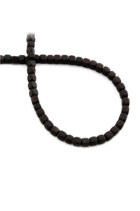 Hematite Natural Stone Matte Black Square Cut 4x4mm String Of Beads