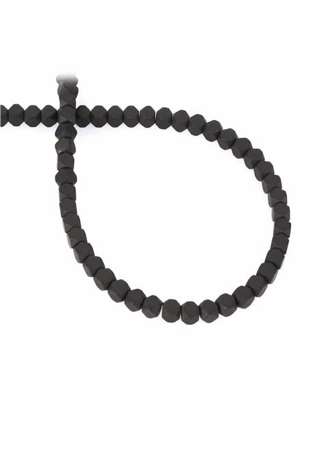 Hematite Natural Stone Matte Black Cube Cut 4x4mm String Of Beads