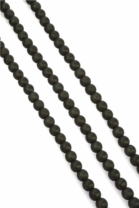 Hematit Taşı Küre Kesim Mat Siyah 8mm Doğal Taş Dizi