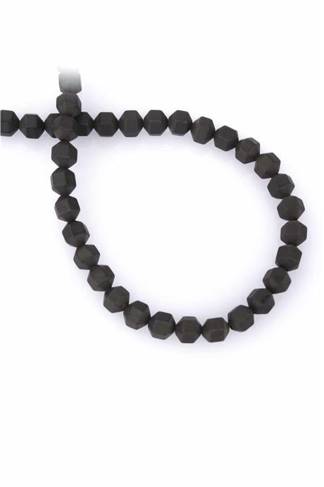 Hematite Natural Stone Matte Black Special Cut 8x8mm String Of Beads