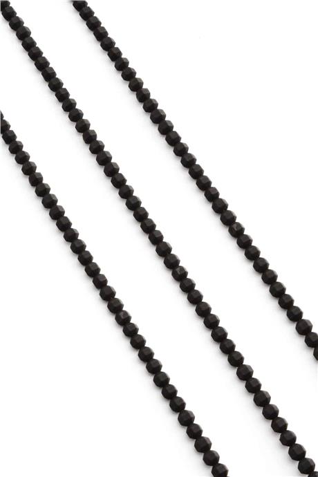 Hematit Taşı Özel Kesim Mat Siyah 4x4mm Doğal Taş Dizi