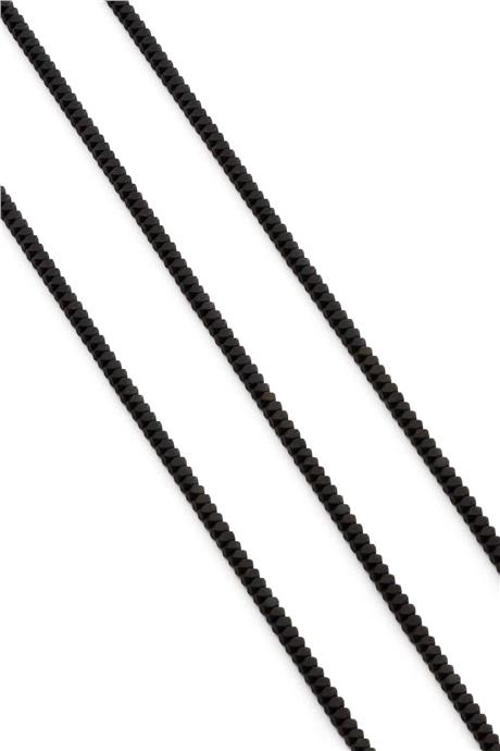 Hematite Natural Stone Matte Black Special Cut 3x2mm String Of Beads
