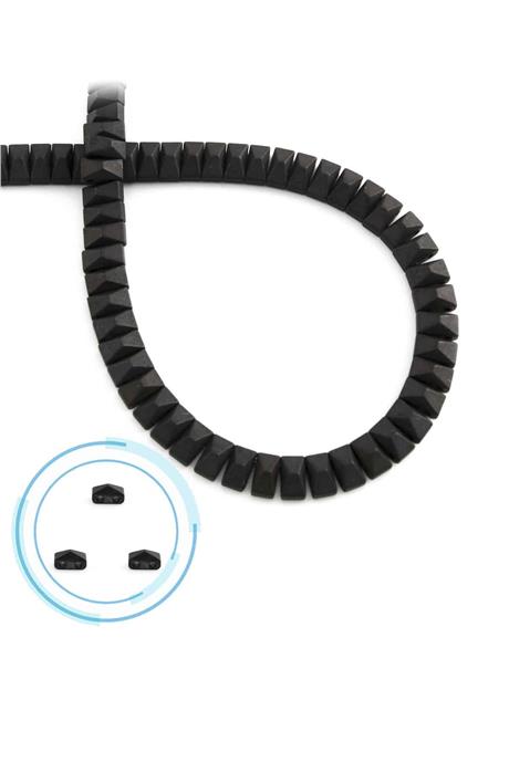 Hematite Natural Stone Matte Black Pyramid Cut Double Hole 6x3mm String Of Beads