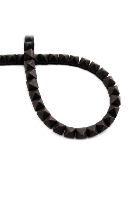 Hematite Natural Stone Matte Black Pyramid Cut 6x6mm String Of Beads