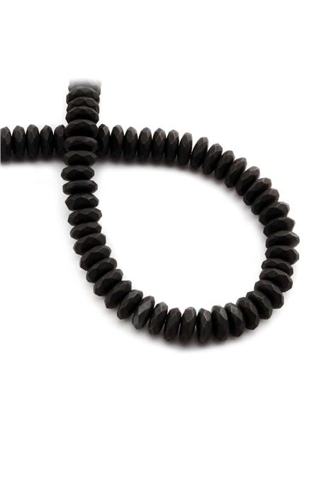 Hematit Doğal Taş Mat Siyah Fasetli Rondela Kesim 8x3mm Dizi
