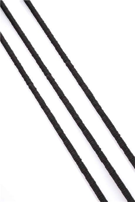 Hematite Natural Stone Matte Black Washer Cut 4x1mm String Of Beads