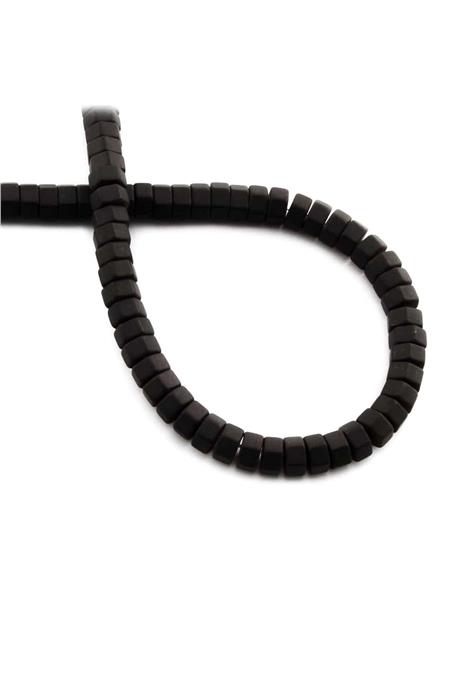 Hematite Natural Stone Matte Black Washer Cut 6x3mm String Of Beads