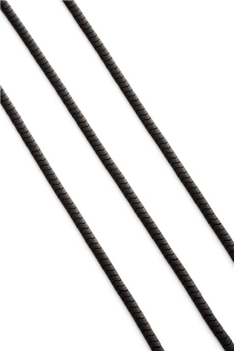 Hematite Natural Stone Matte Black Washer Cut 4x2mm String Of Beads