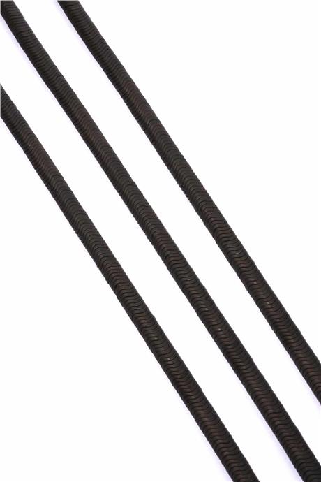 Hematite Natural Stone Matte Black Washer Cut 6x1mm String Of Beads