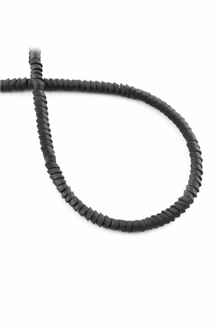 Hematite Natural Stone Matte Black Washer Cut 4x2mm String Of Beads