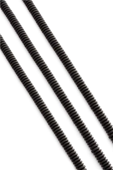 Hematite Natural Stone Matte Black Washer Cut 6x2mm String Of Beads