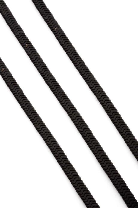 Hematit Taşı Yarasa Kesim Mat Siyah 7x1mm Doğal Taş Dizi