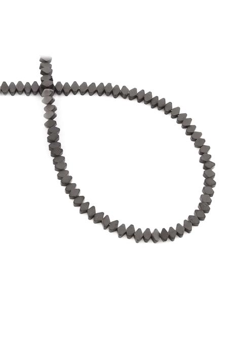 Hematite Natural Stone Matte Black Flat Horizontal Square 3x4mm String Of Beads