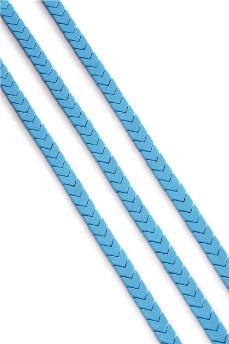 Hematit Taşı Çavuş Kesim Mat Mavi 6x3mm Doğal Taş Dizi