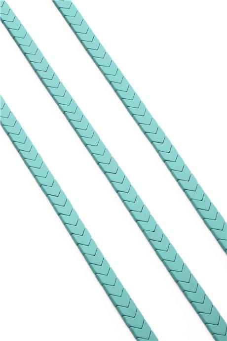 Hematit Taşı Çavuş Kesim Mat Yeşil 6x3mm Doğal Taş Dizi