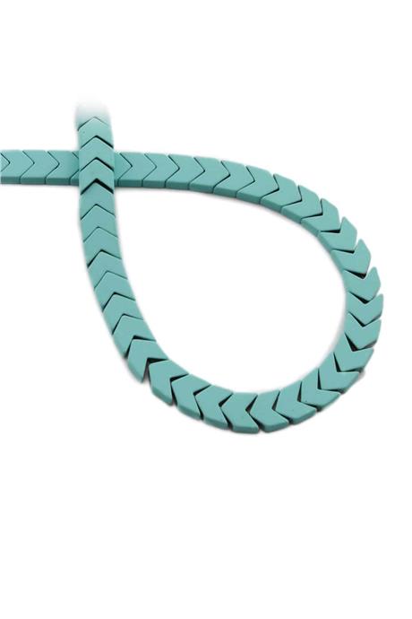 Hematit Taşı Çavuş Kesim Mat Yeşil 6x3mm Doğal Taş Dizi