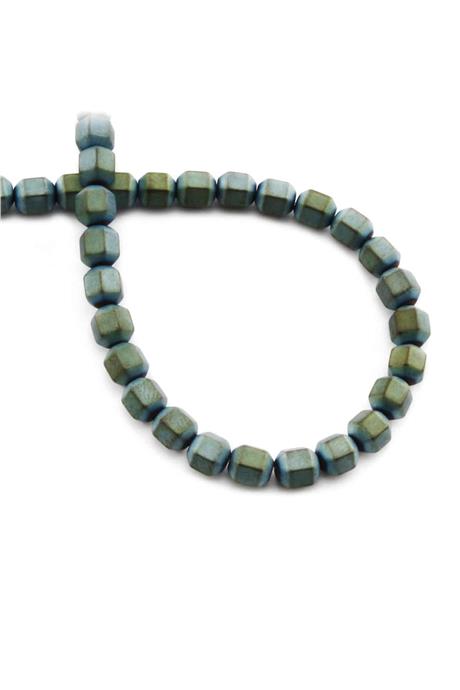 Hematite Natural Stone Matte Green Special Cut 6mm String Of Beads