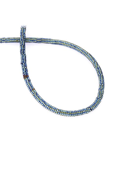 Hematite Natural Stone Matte Green Washer Cut 4x1mm String Of Beads