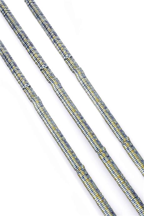 Hematite Natural Stone Matte Green Washer Cut 6x1mm String Of Beads