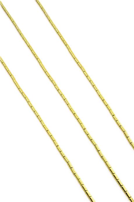 Hematite Natural Stone Shiny Gold Yellow 2x4mm String Of Beads